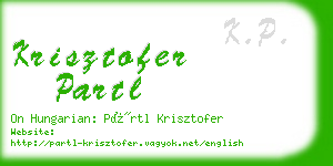 krisztofer partl business card